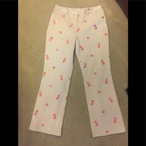 Lilly Pulitzer chino pants,embroidered acorns